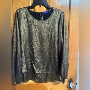 Woman’s gold shimmer long sleeve blouse size xl